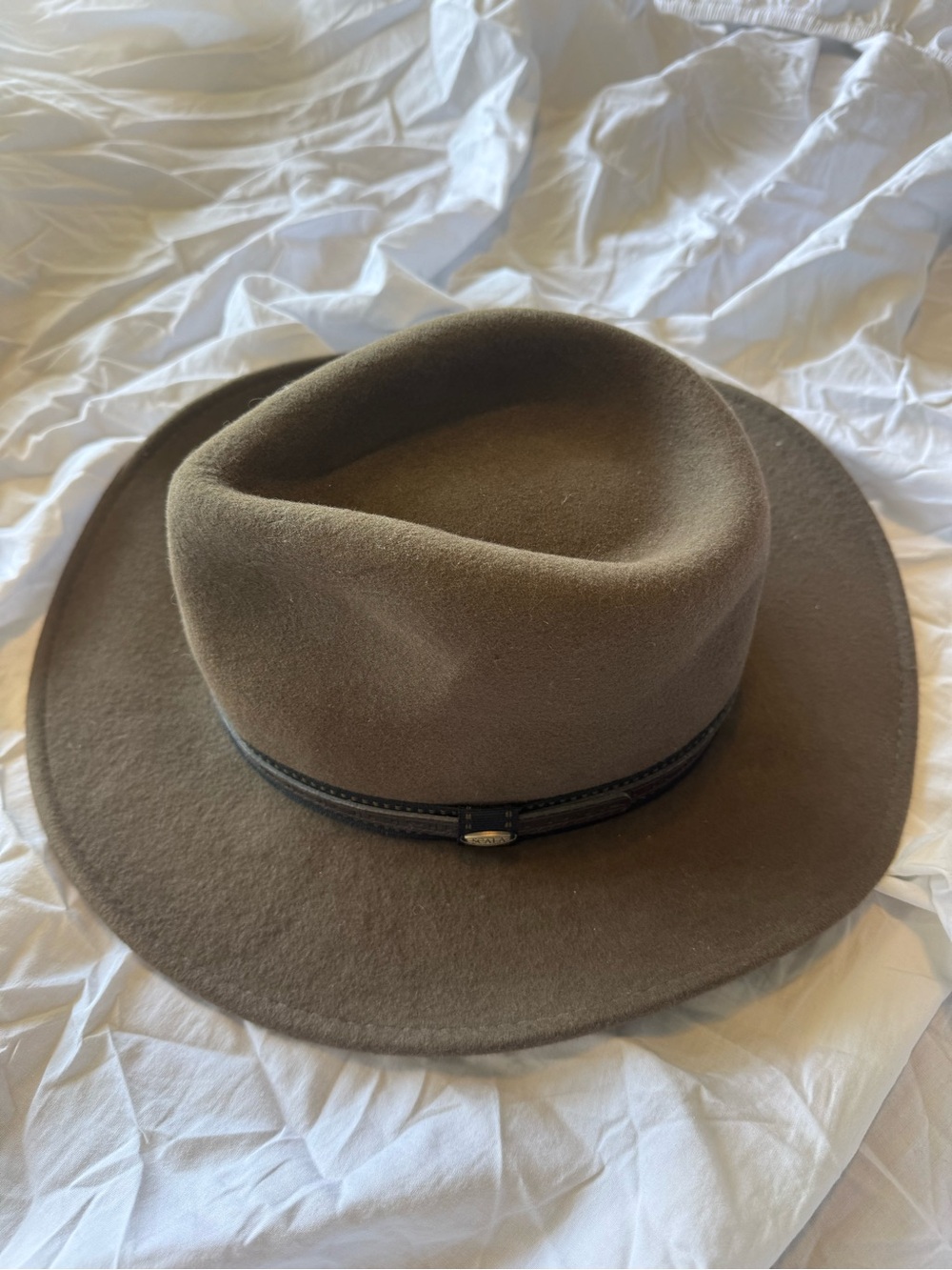 Scala Brown Wool Fedora with Leather Band